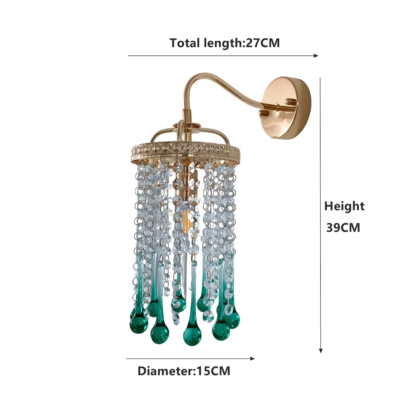 Beach house decorative wall light - coastal turquoise glass sconce perfect for bedside pair