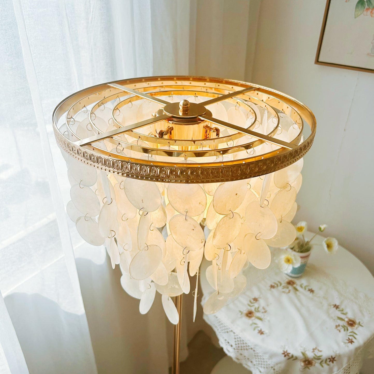 Decorative lamp with butterfly wings on a table