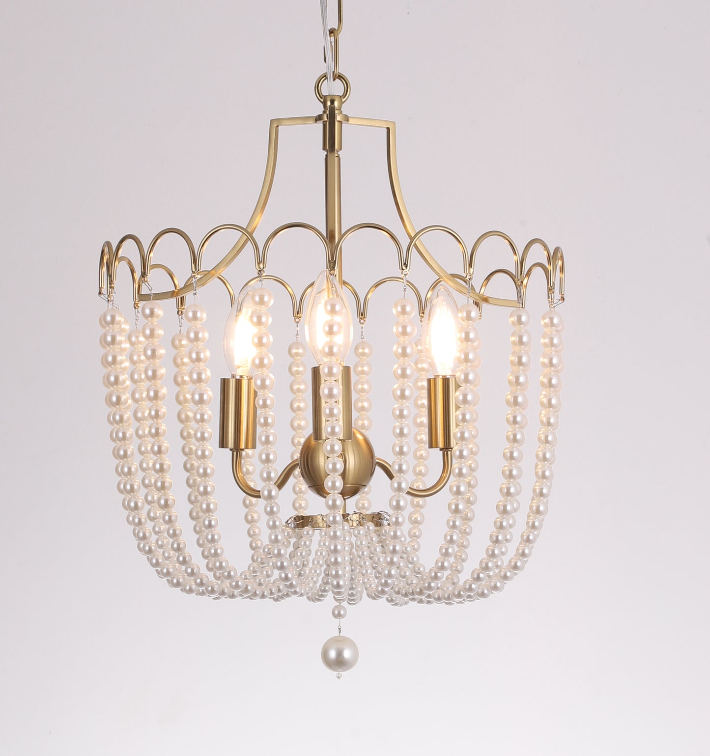 3 light gold pearl chandelier 13.78 inch mini pendant light hanging over kitchen island