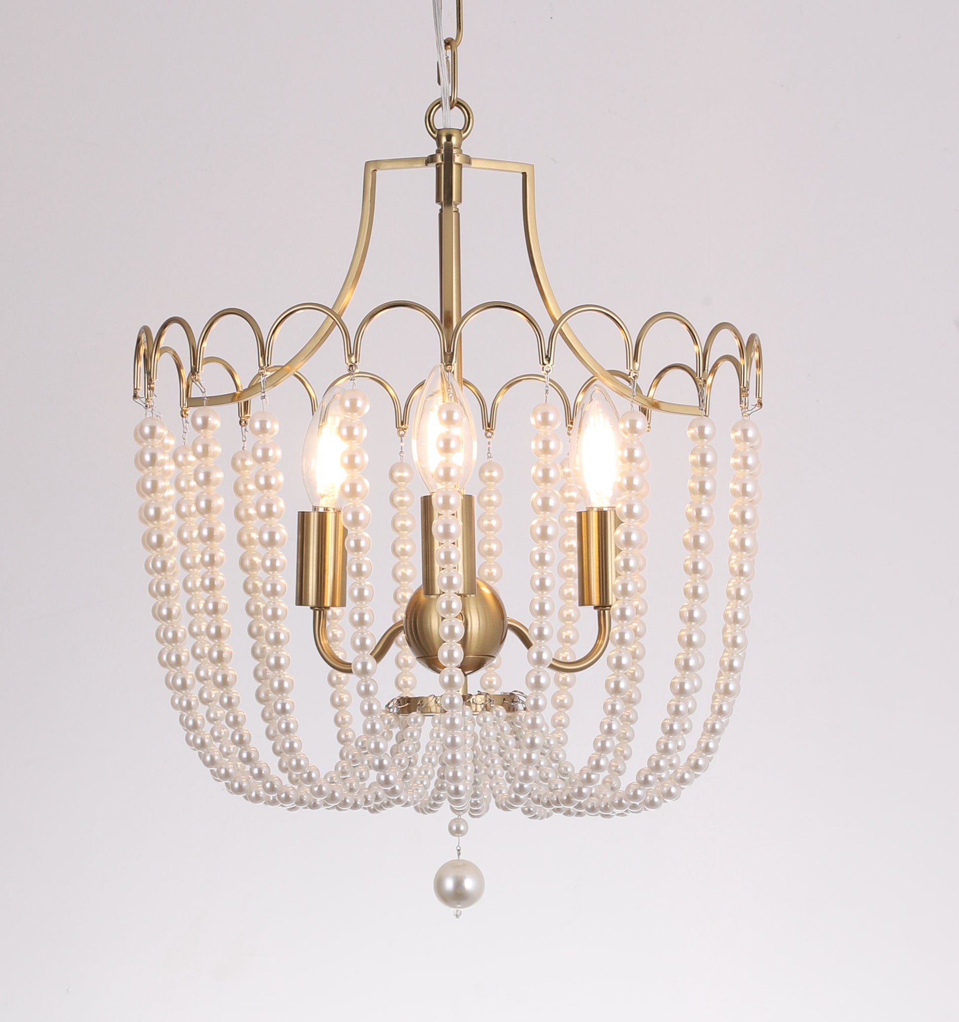 3 light gold pearl chandelier 13.78 inch mini pendant light hanging over kitchen island