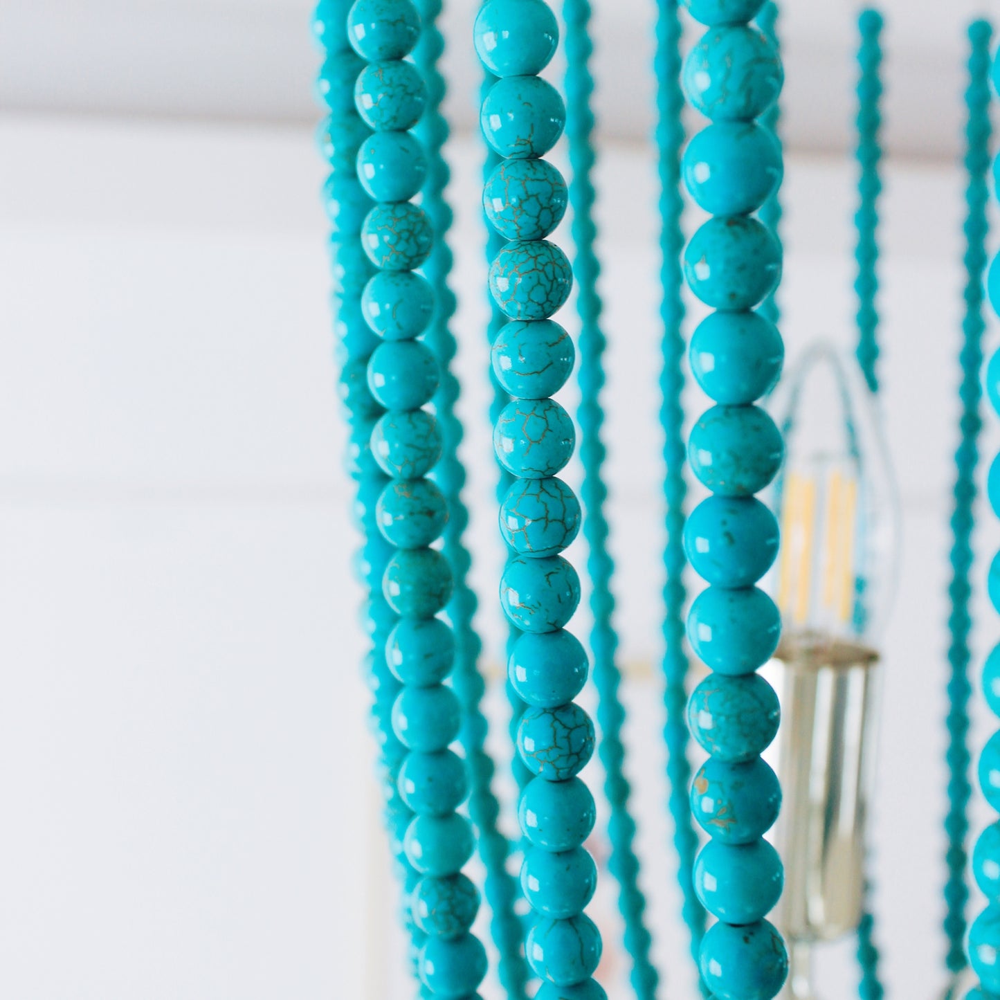 Turquoise bead curtain