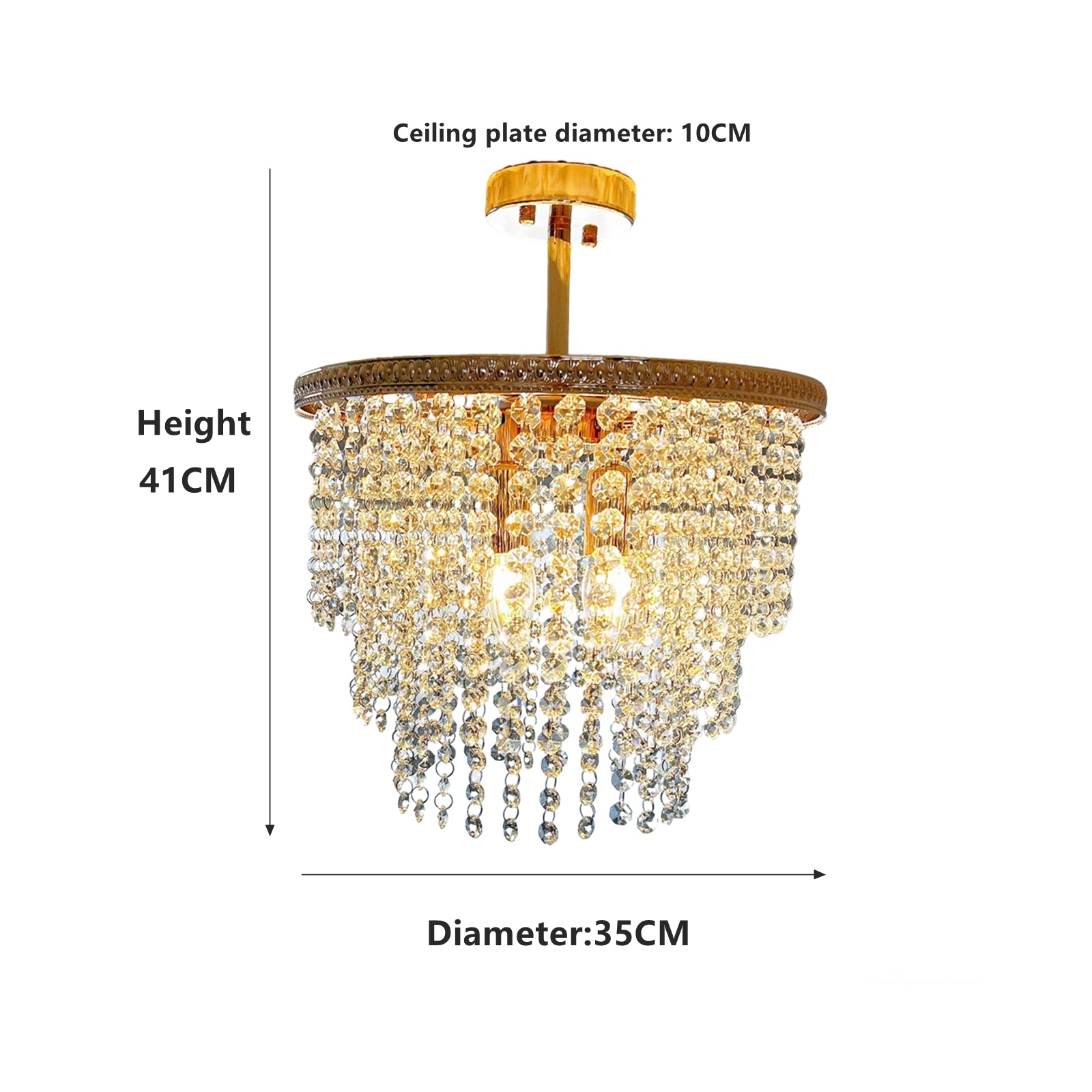 Luxury compact chandelier 13.78 diameter perfect for small spaces and standard ceilings