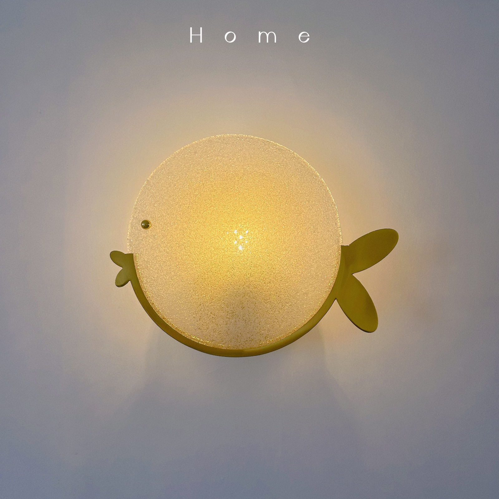 Fish shaped brass wall sconce modern glass wall light for bedroom and living room