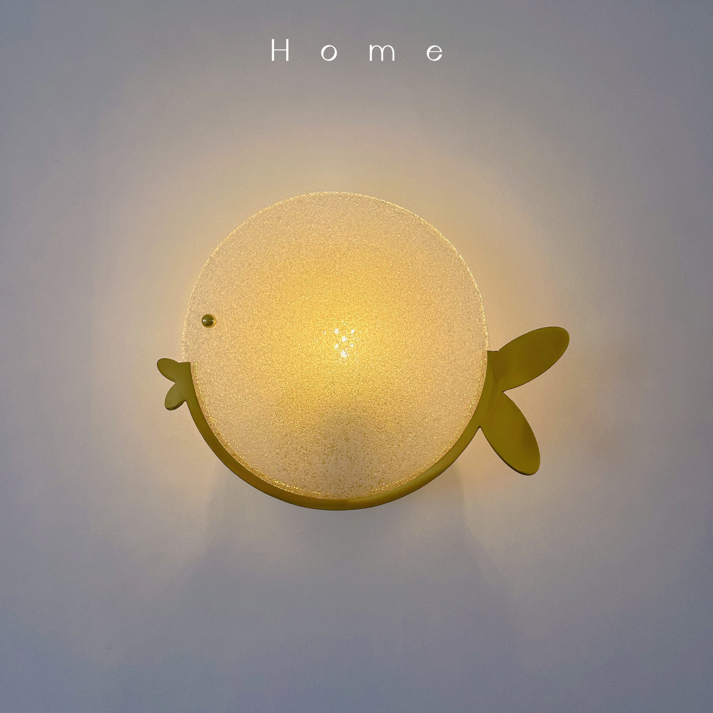 Decorative fish shaped sconce with glass shade perfect for hallway and bedroom decor