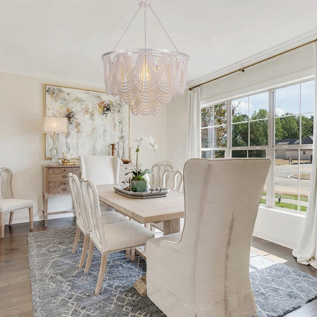 Luxury pearl chandelier statement piece perfect for entryway foyer and formal dining room