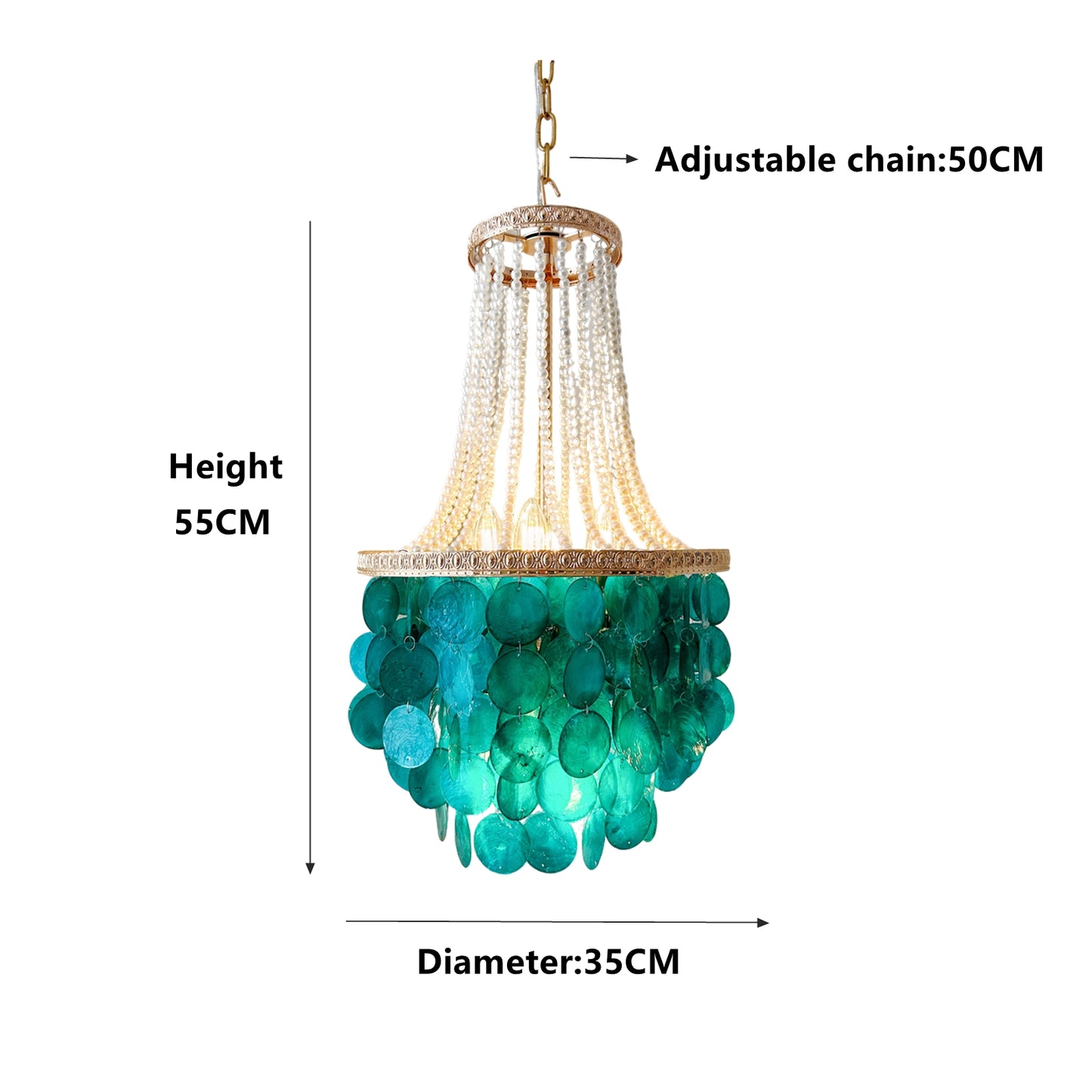 Statement coastal chandelier creating elegant ambiance in beach house dining room