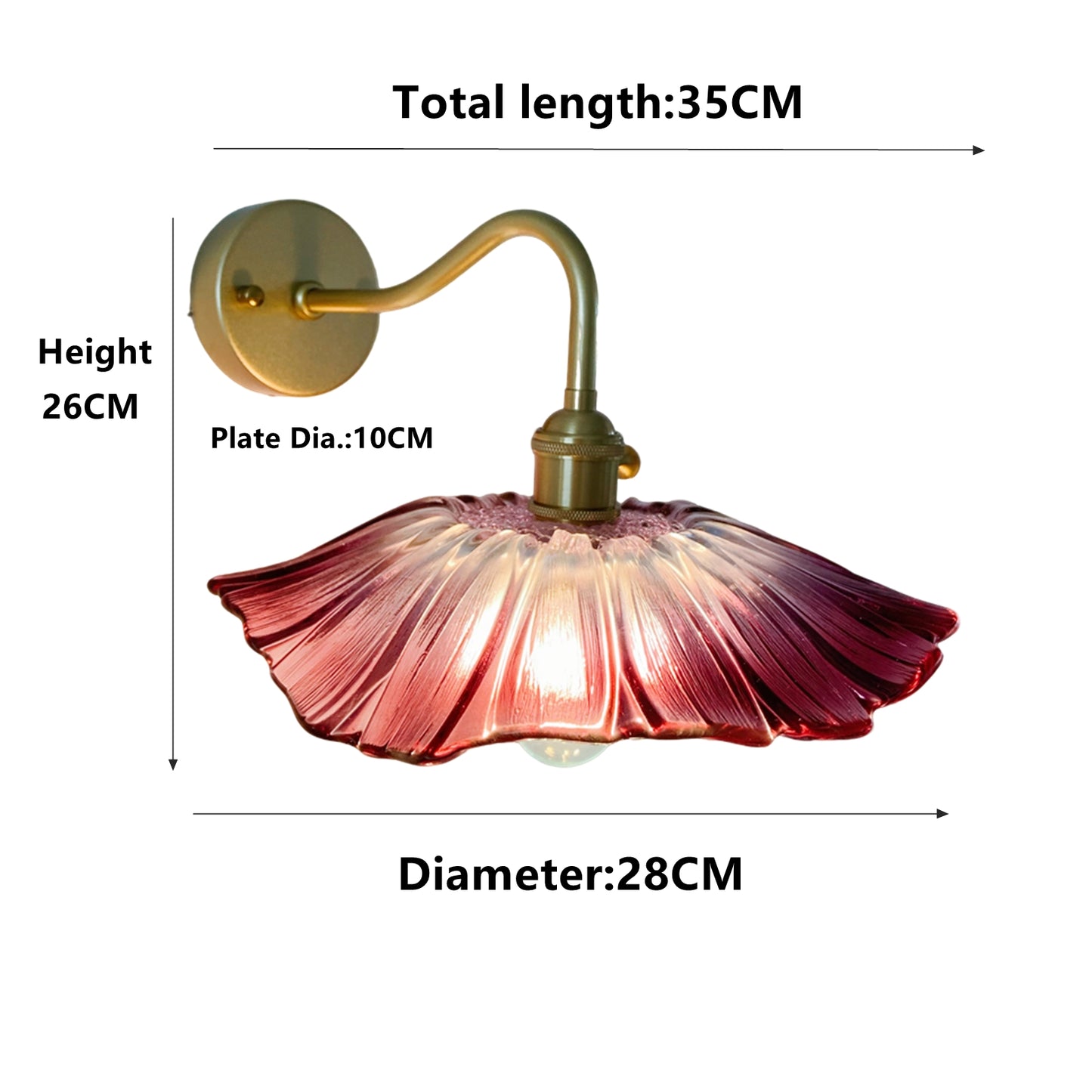 Rose purple wall light adding elegant accent lighting to living room and powder room