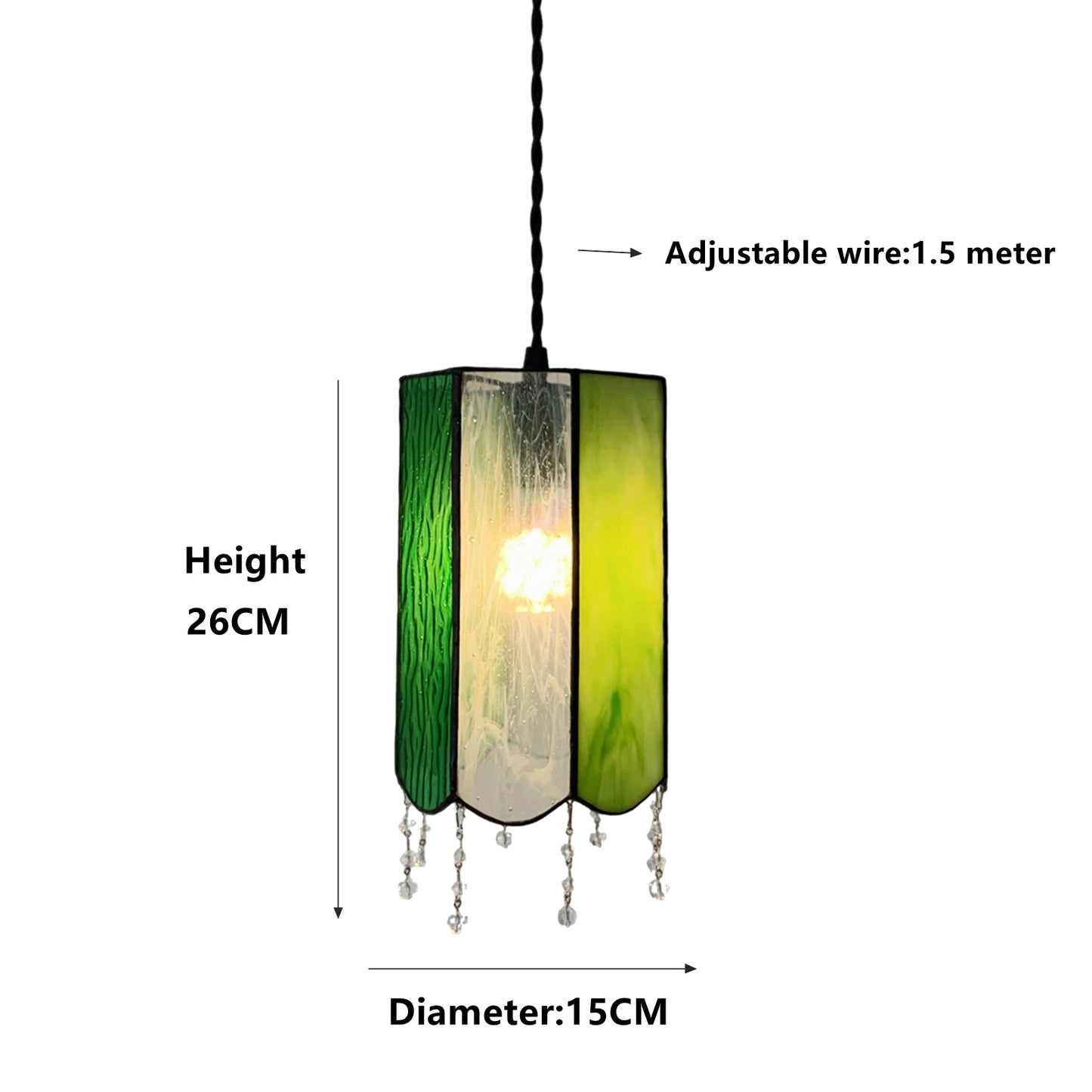 Green glass hanging light perfect for kitchen island breakfast nook and farmhouse decor