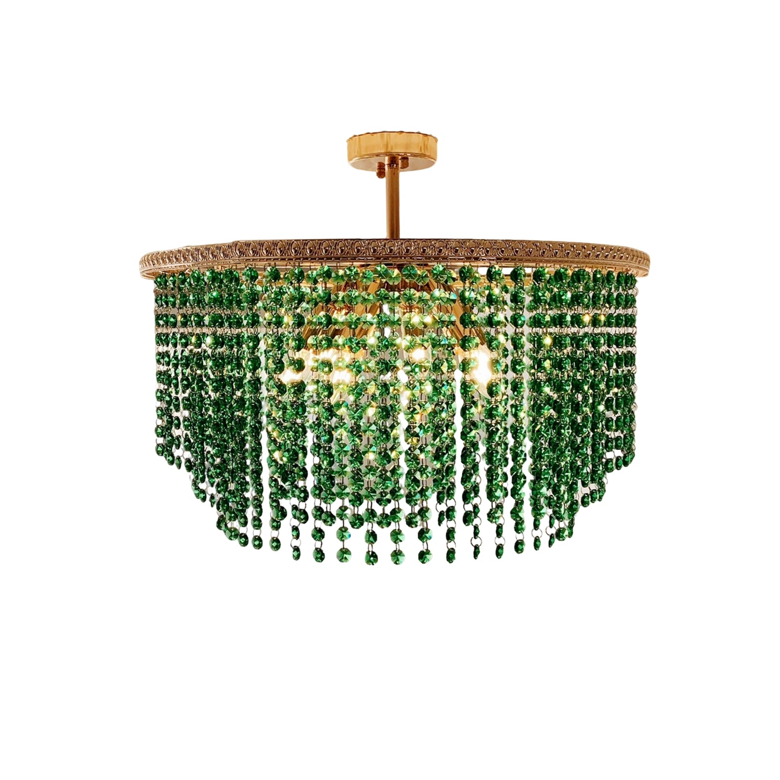 Chandelier with green crystal beads 