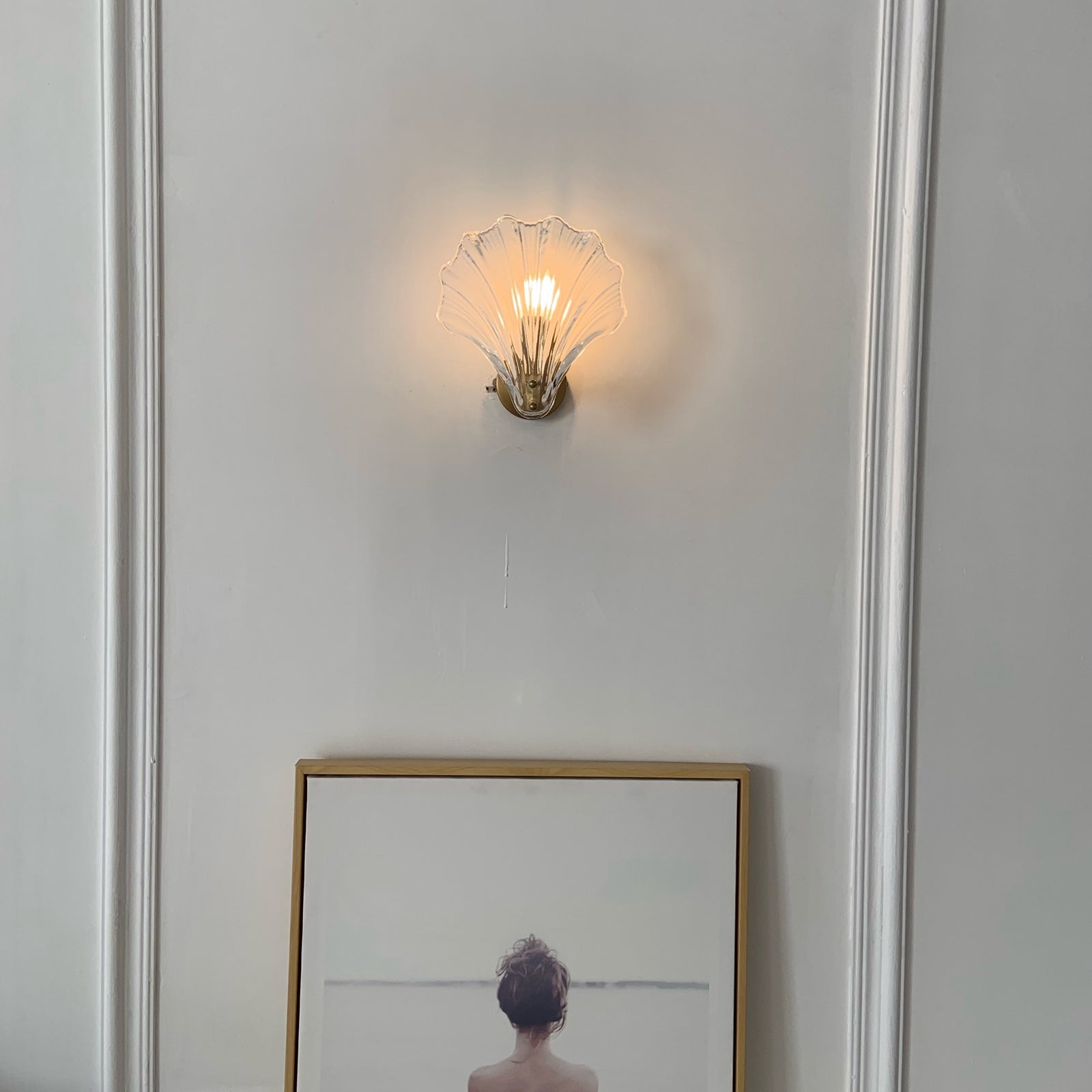 Coastal clear shell sconce - luxury wall light for bedroom and dining room