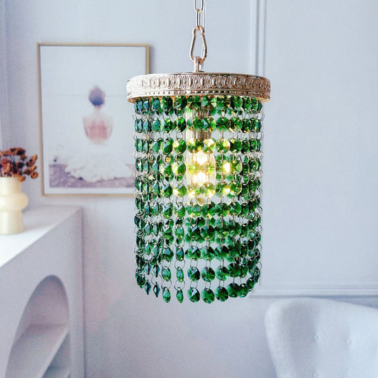 Mini Green Crystal Pendant Light Gold - Small Hanging Light for Kitchen Island & Bathroom