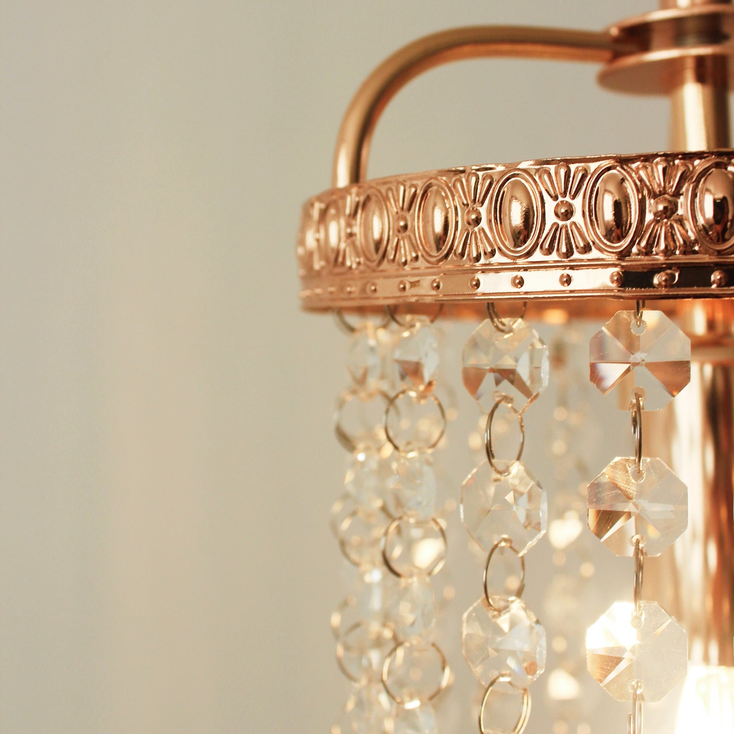 Mini iron crystal chandelier 6 inch - small vintage amber pendant light for kitchen island trio
