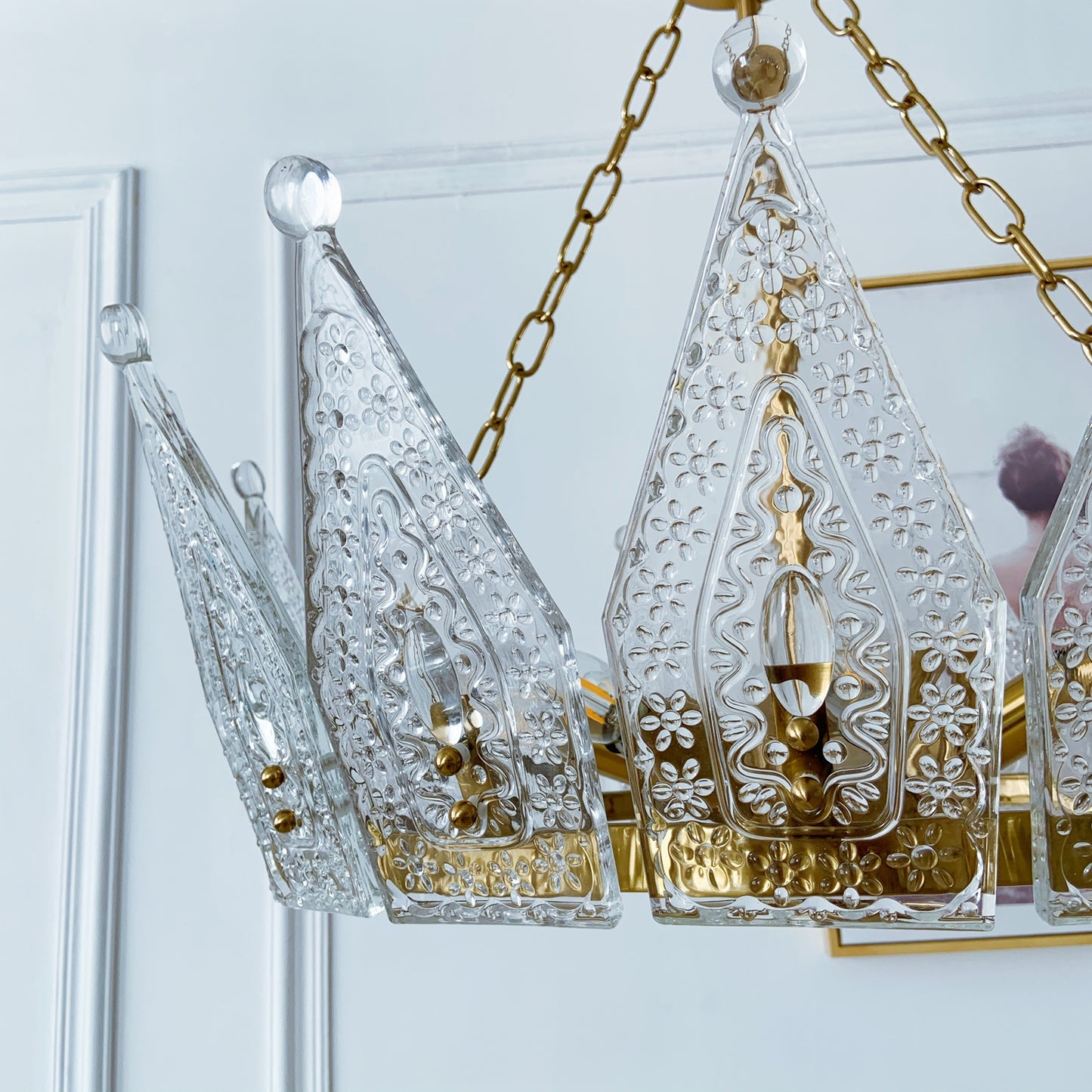 Exclusive Patented Crown Brass Chandelier 8-Light - Private Mold 26.77" Dining Room