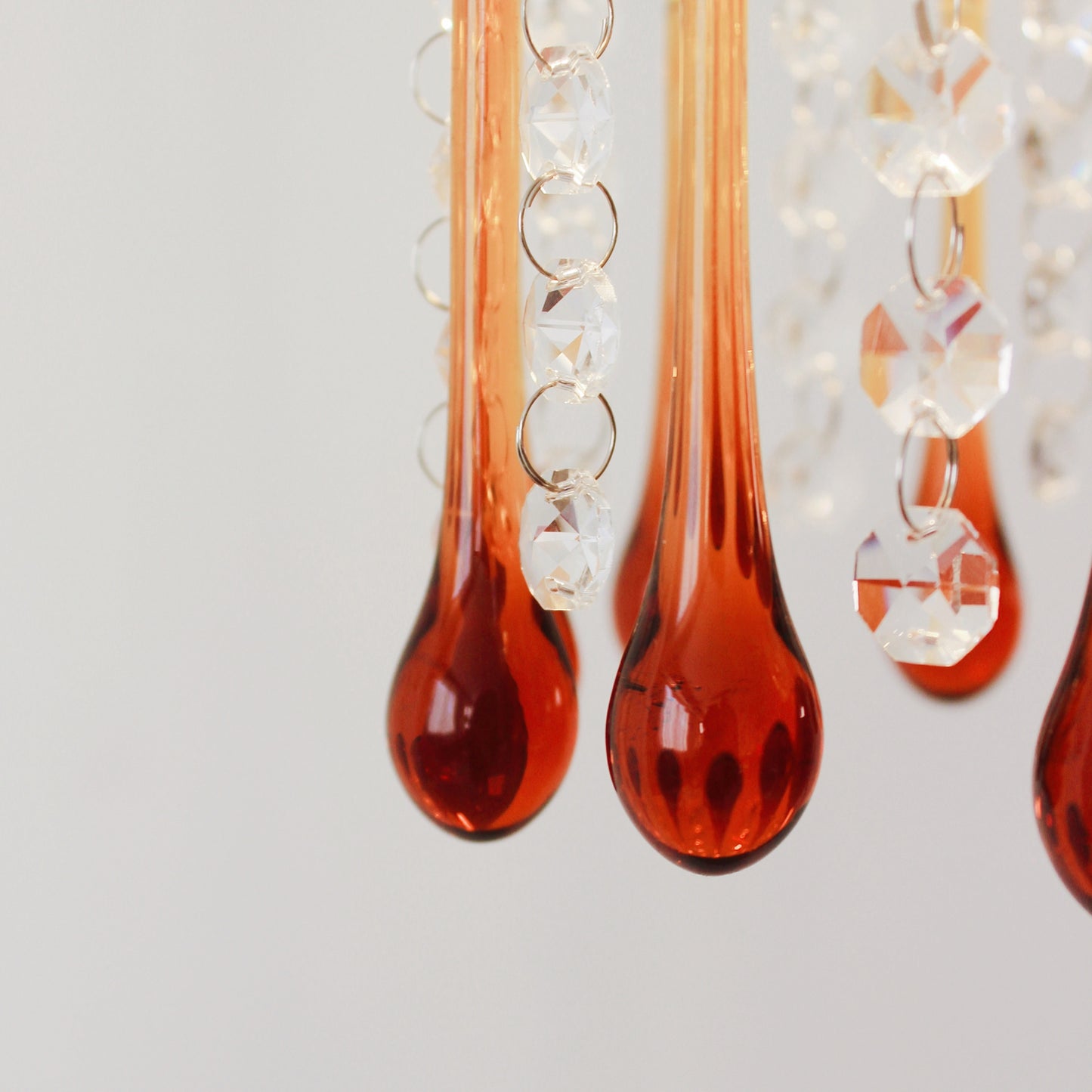 Vintage amber glass pendant compact - small Art Deco pendant light perfect for kitchen island and breakfast nook