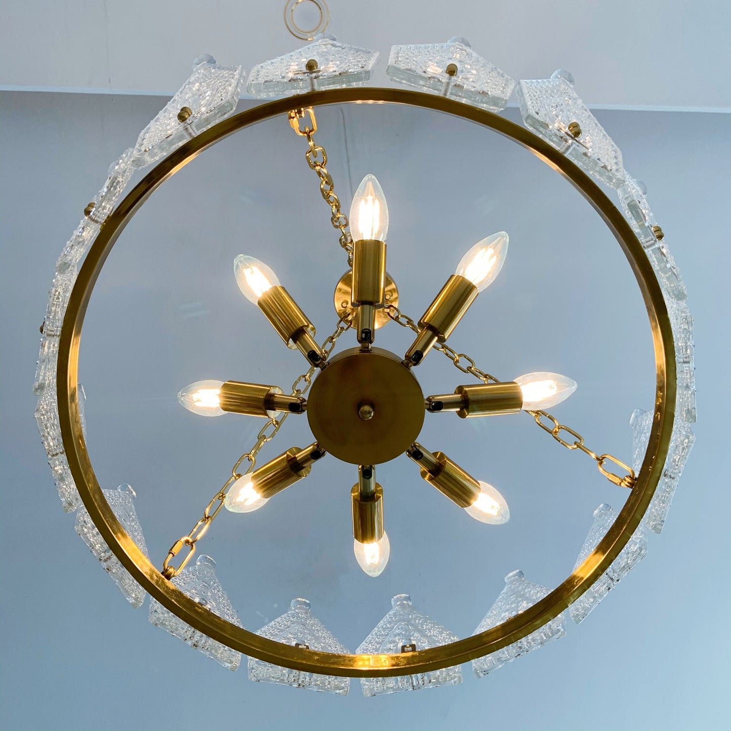 Exclusive Patented Crown Brass Chandelier 8-Light - Private Mold 26.77" Dining Room